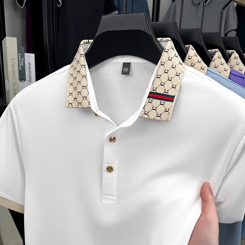 Camisa Masculina de Verão Casual com Botões