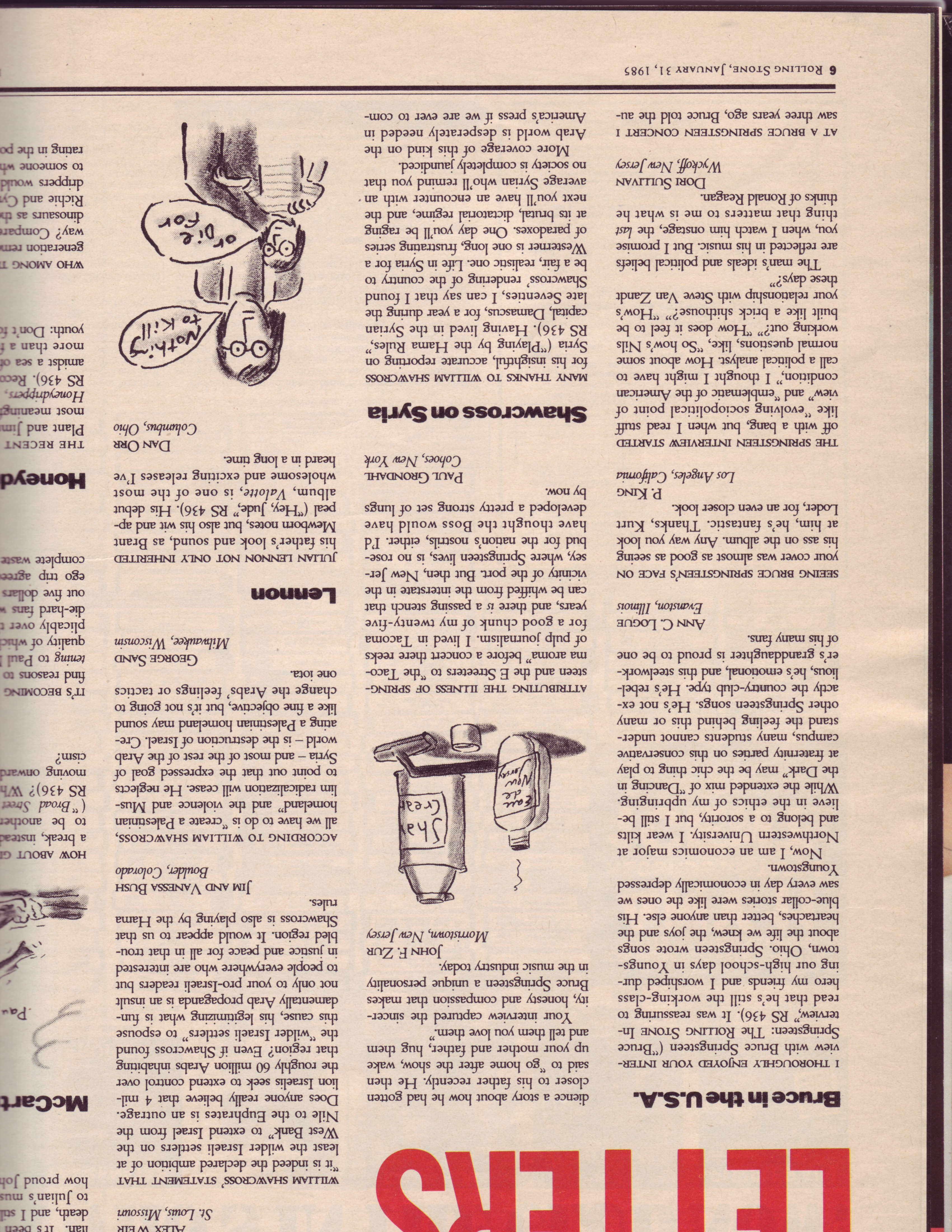 Letter to Rolling Stone