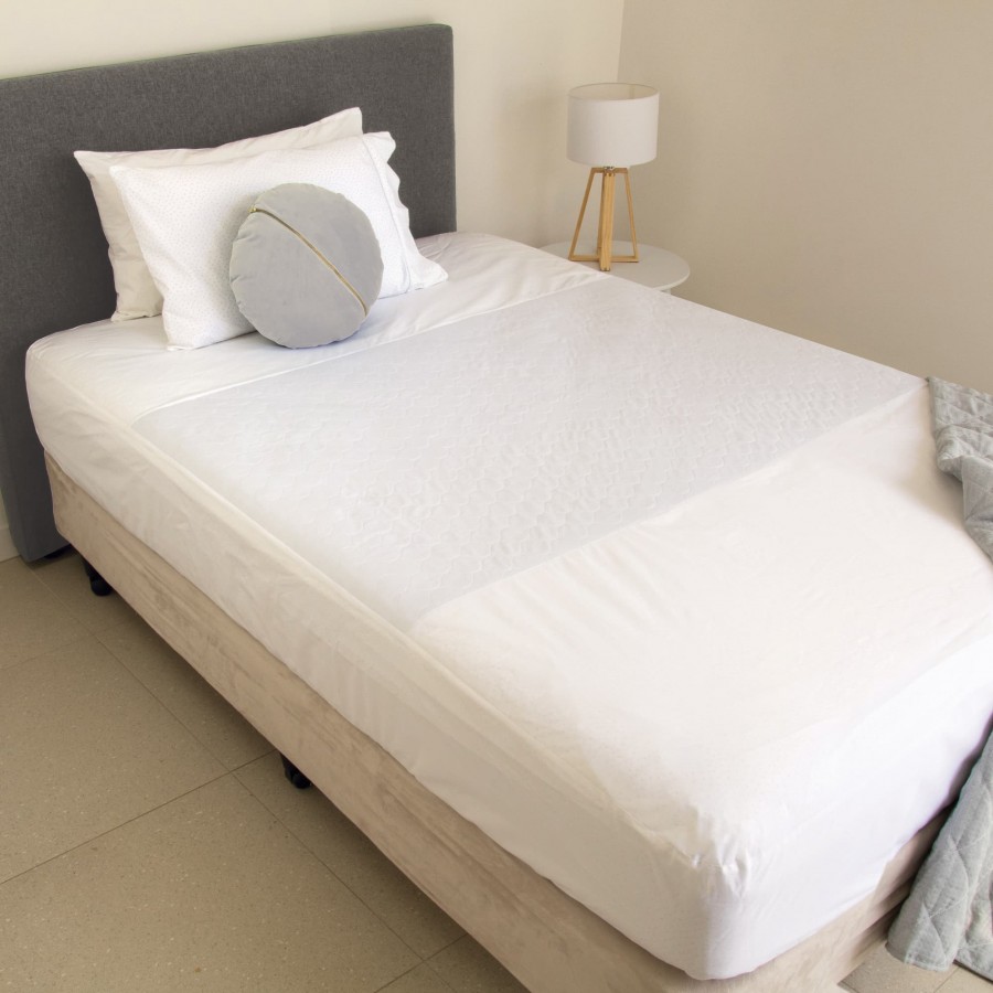 Conni Fitted Bed Pad Sheet - Double - White