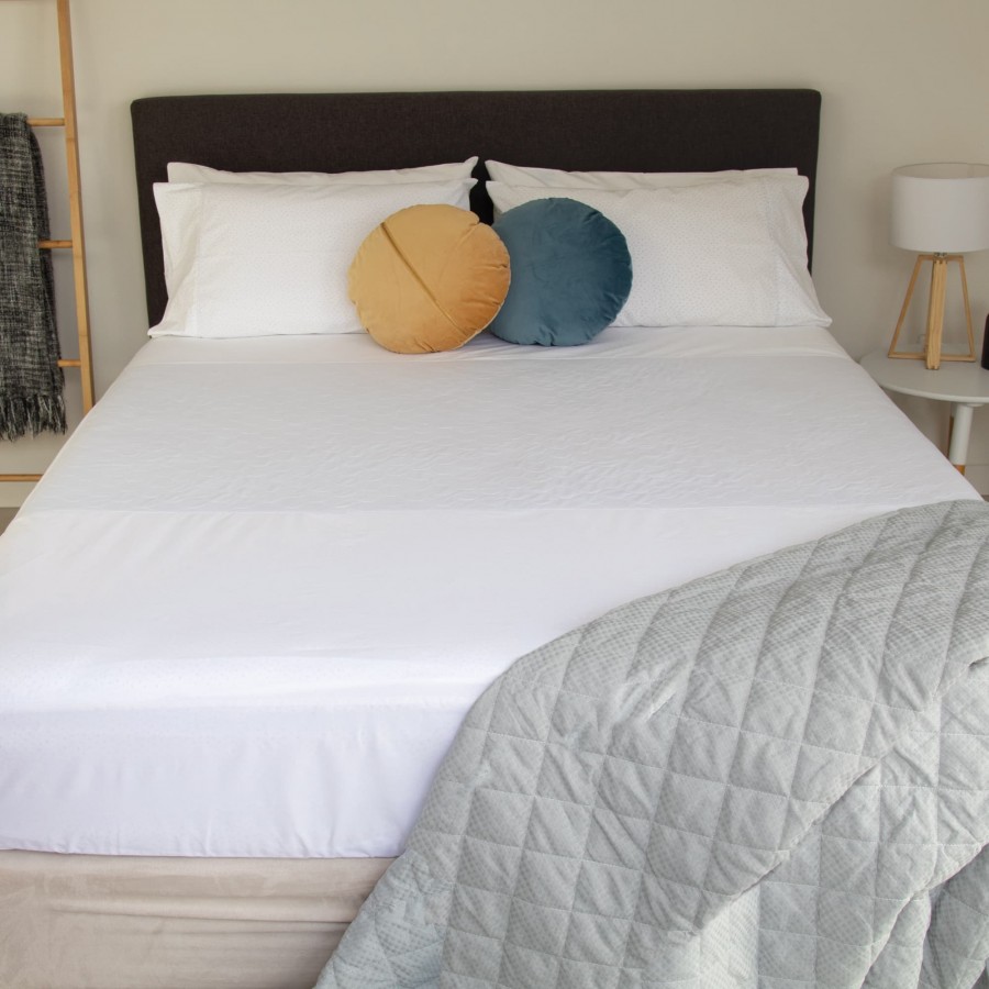 Conni Fitted Bed Pad Sheet - Queen - White