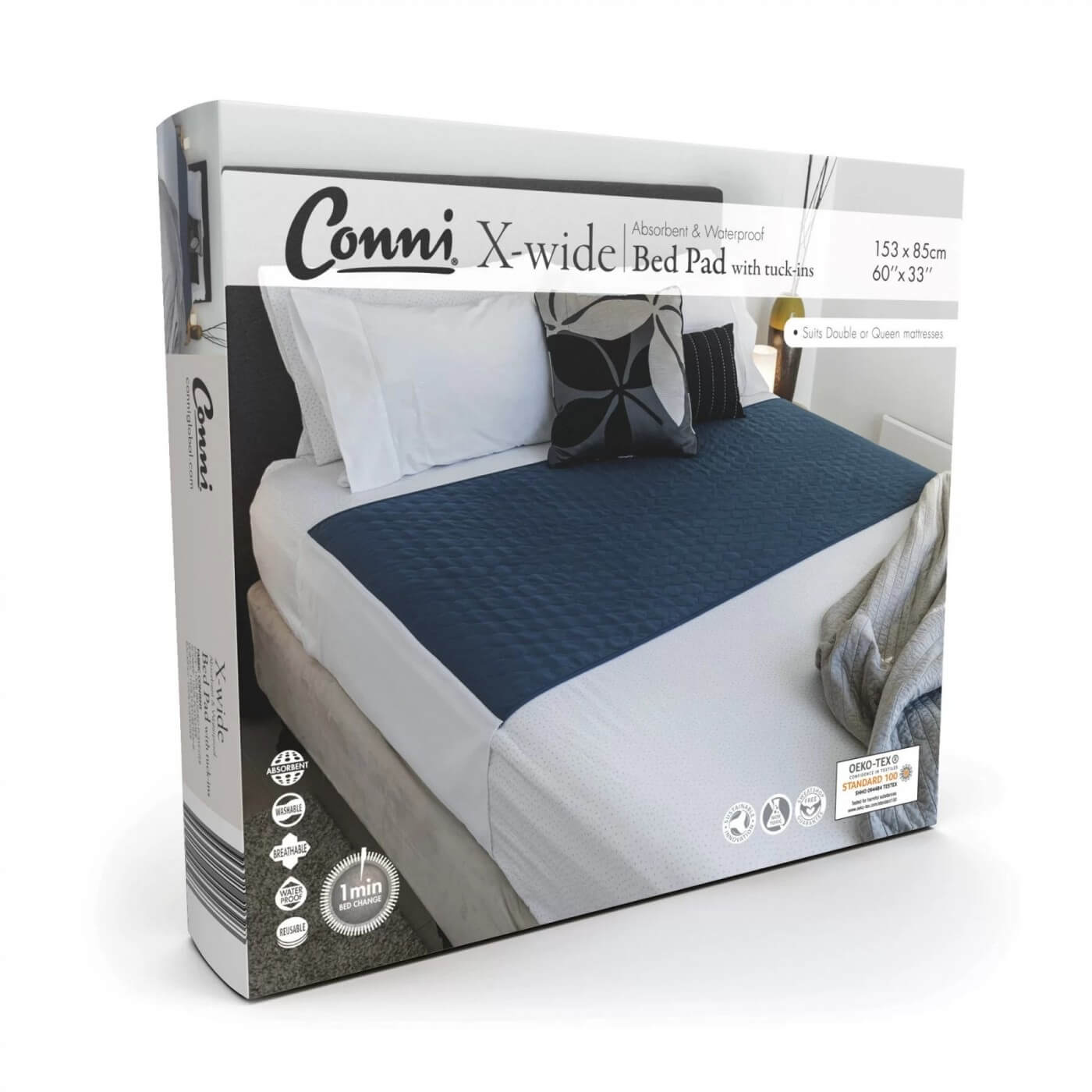 Bed Pad X-Wide Tuck-Ins (Charcoal)