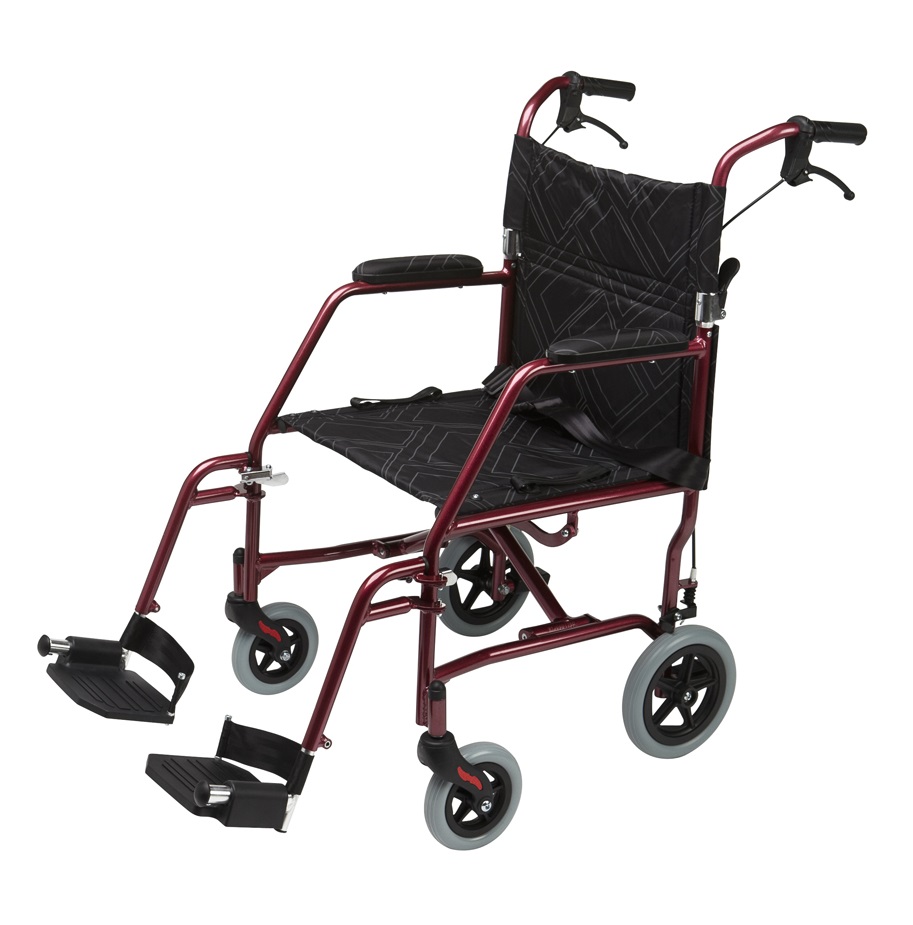 LA1 Lightweight Transit Wheelchair (Red)