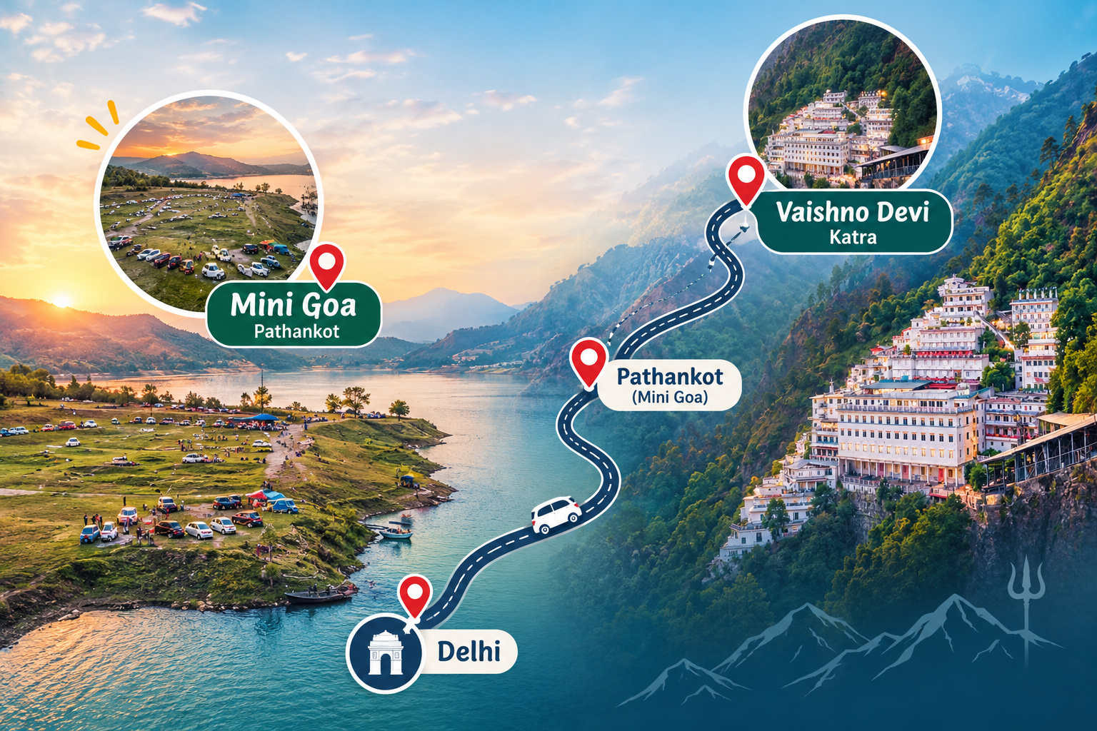 Delhi to Vaishno Devi Scenic Route