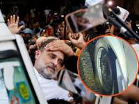 कांग्रेस कार्यकर्ताओं ने राहुल को ले जा रही बस के टायर किए पंचर