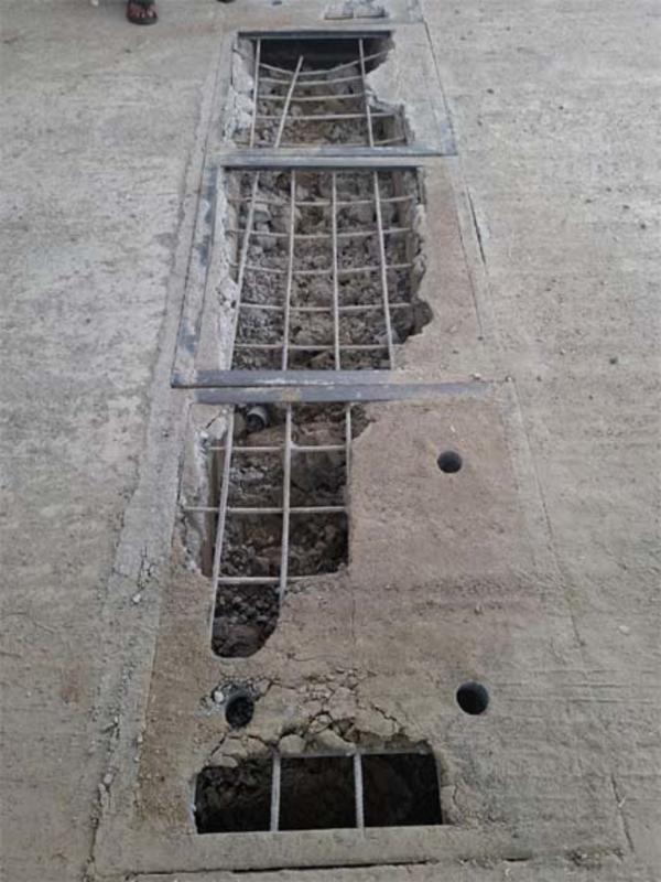 एलम क्षेत्र के अंडरपास में सीसी सड़क टूटी, लोग परेशान