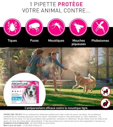Vue 3 de Frontline Triact Chiens De