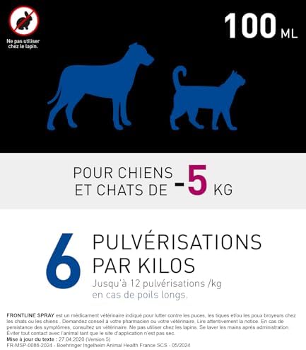Vue 3 de Frontline Spray Chats Chiens