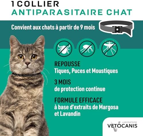 Vue 2 de Vetocanis Collier Chat Antipuces