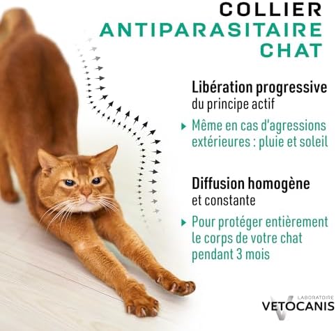 Vue 3 de Vetocanis Collier Chat Antipuces