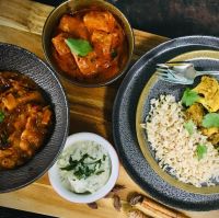 It’s a curry time of the year and last nights dinner was made using spices and vegetables to respect nature’s abundance. Red Kidney Bean and Roast Pumpkin Dahl, Tomato Butter Tofu, Aloo Gobi, steamed Brown Rice and Cucumber Raita. The Dhal and Tofu were th...