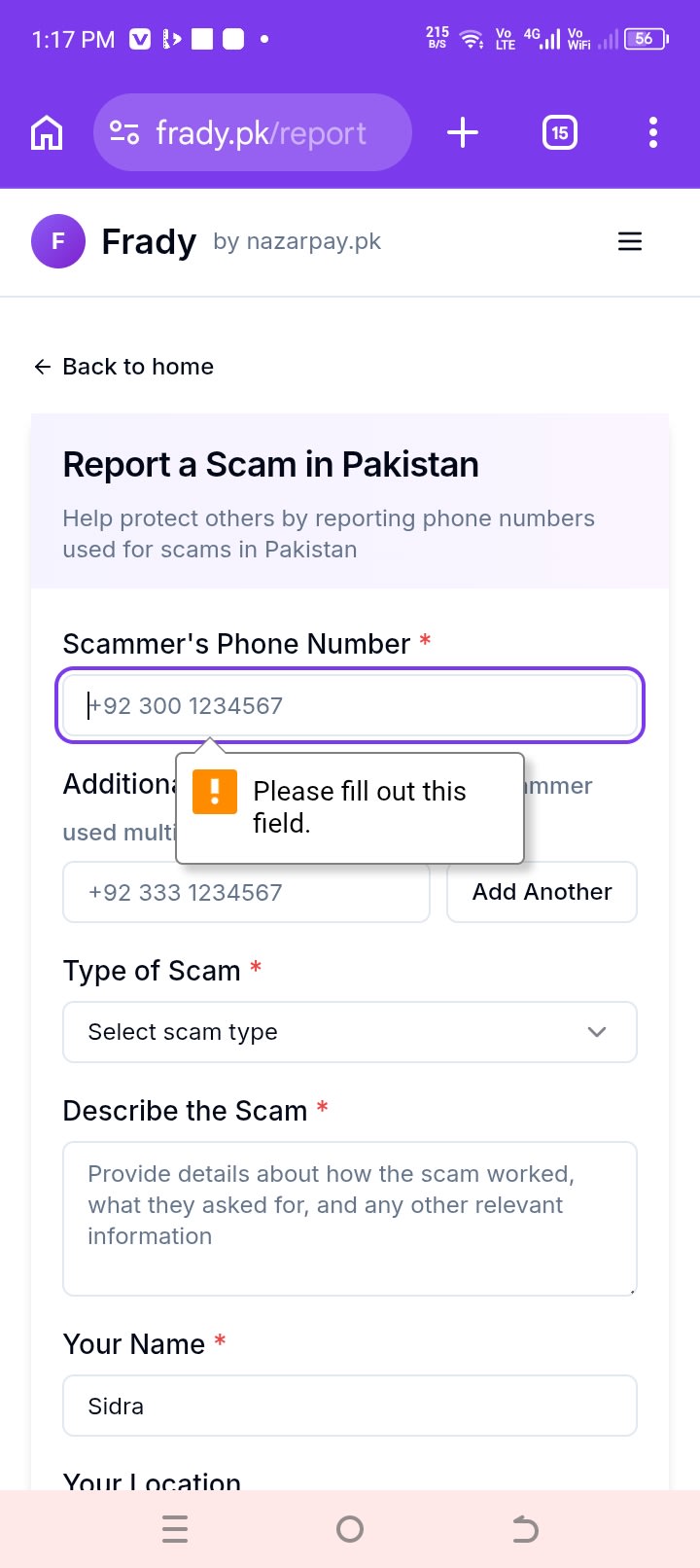 Evidence screenshot