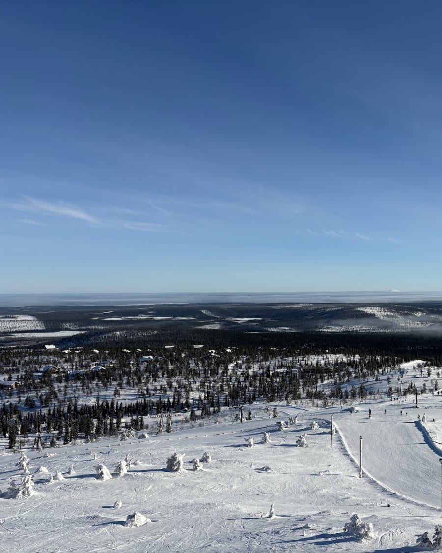 Winter landscape over Levi fell in Finnish Lapland