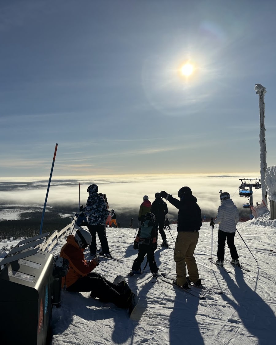 Skier on a gentle slope at Levi Ski Resort
