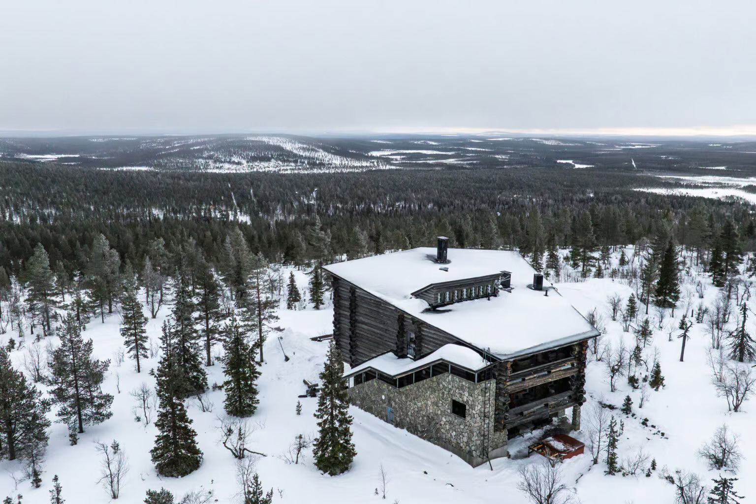 A design villa on the fellside near Levi.