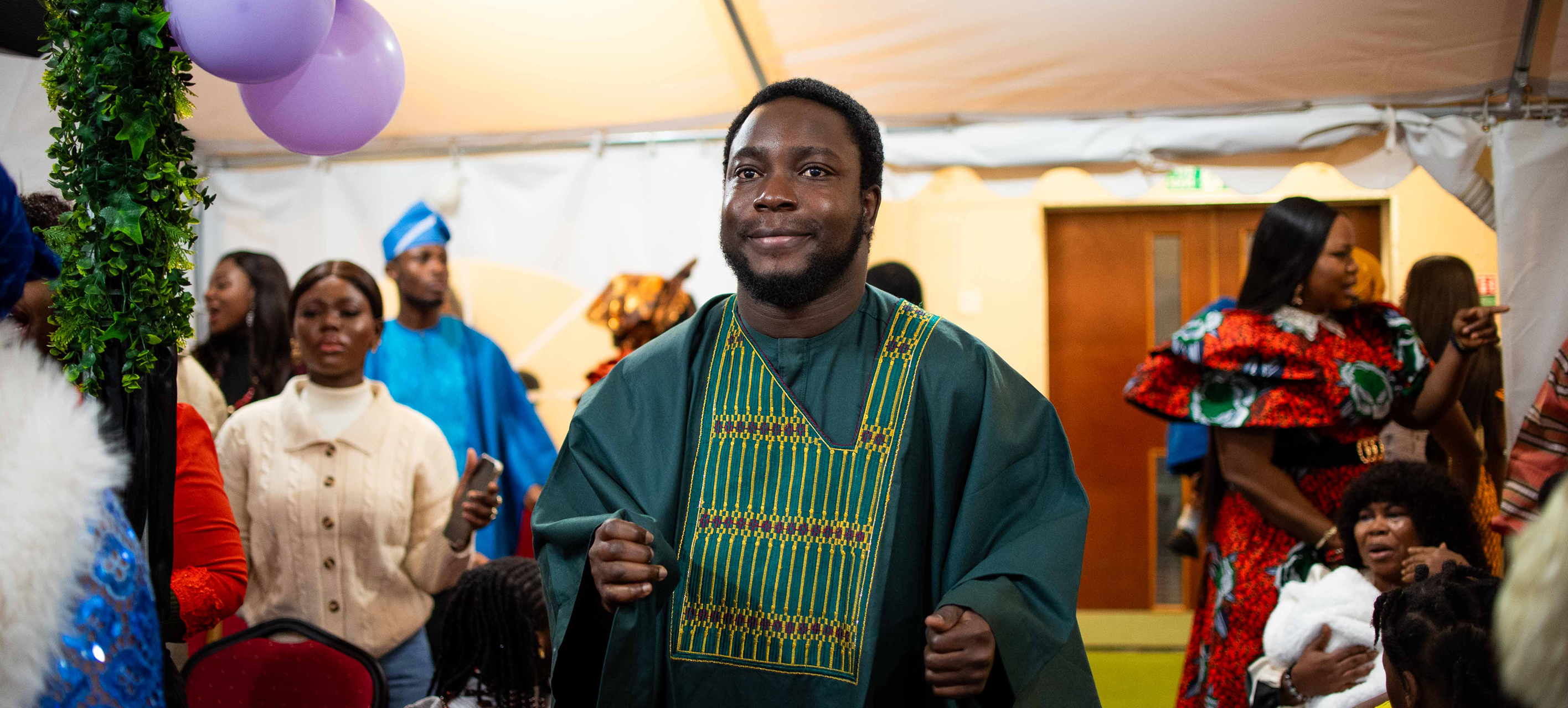 Men in a fellowship meeting