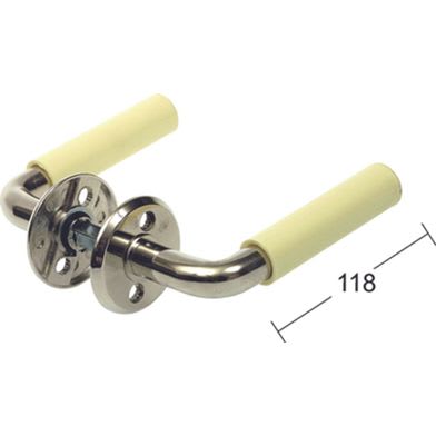 HABO A 2120 Dörrtrycke Förnicklad - Gul Plasthylsa - 910208