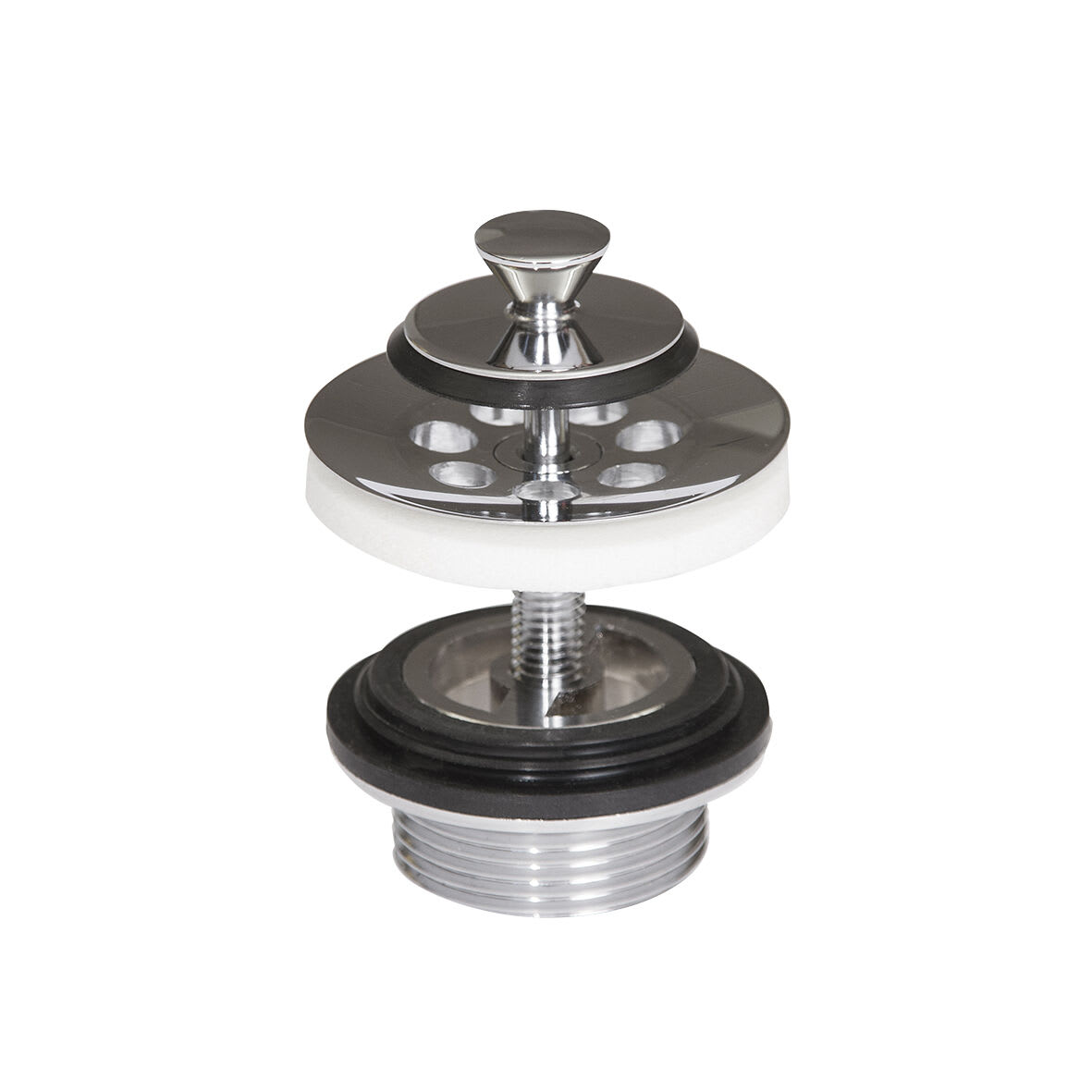 Förkromad bottenventil G32 med propp och bräddavlopp för tvättställ