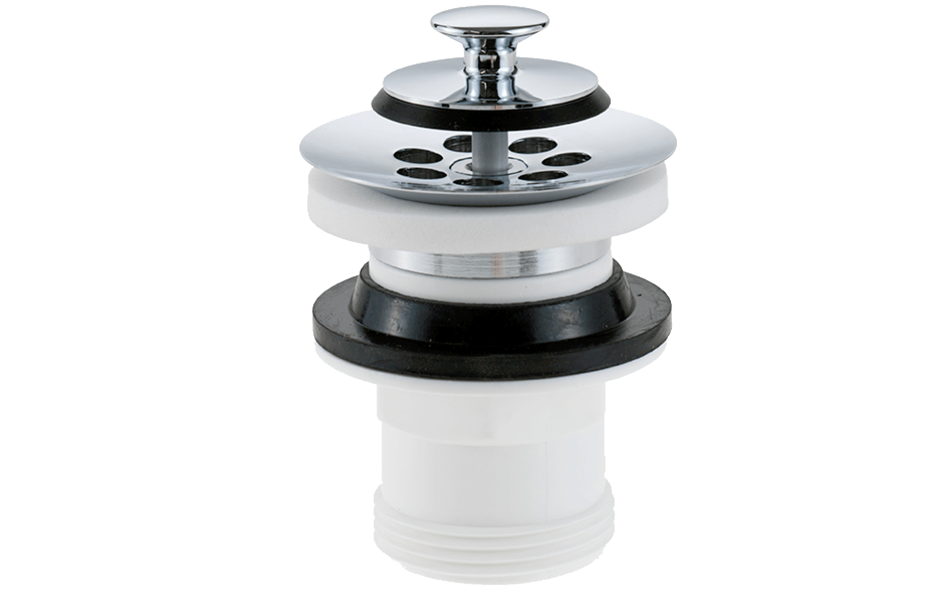 Kombinerad Silpluggventil med Bräddavlopp - FM Mattsson, G32, Vit Plast & Mässing