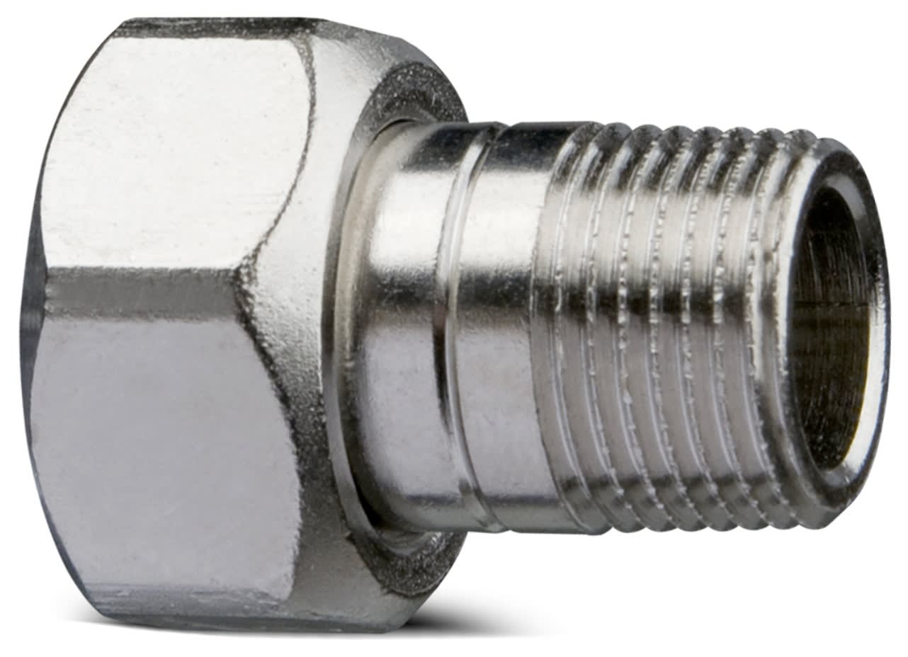 Nippel och mutter 10 AMETAL för radiatorventil - Förnicklad, IMI Hydronic