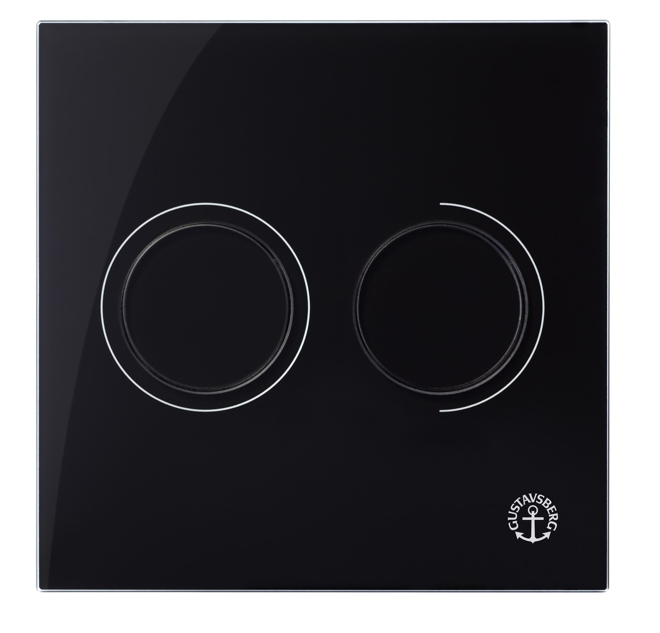 Triomont väggtrycke, pneumatiskt, svart glas, dubbelspolning, 160x160mm