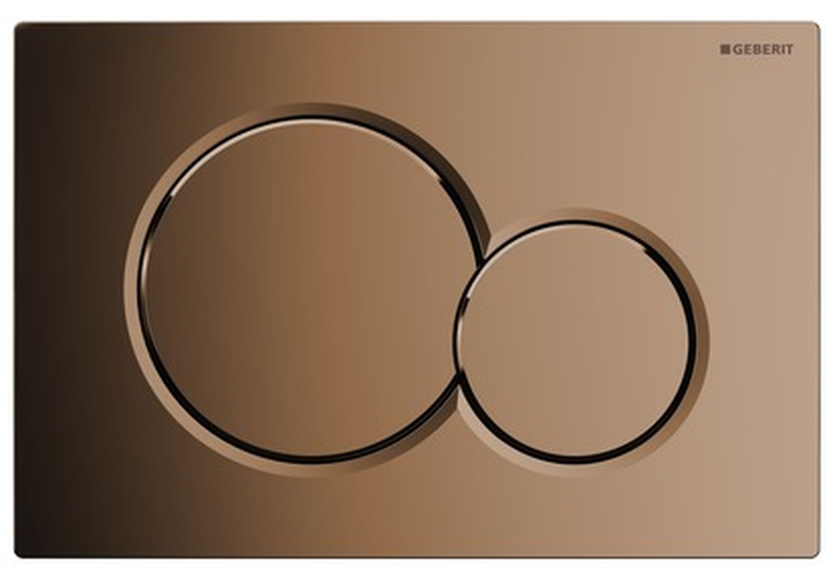 Geberit Sigma01 dubbelspoltryckplatta mässingsfärgad, rund design