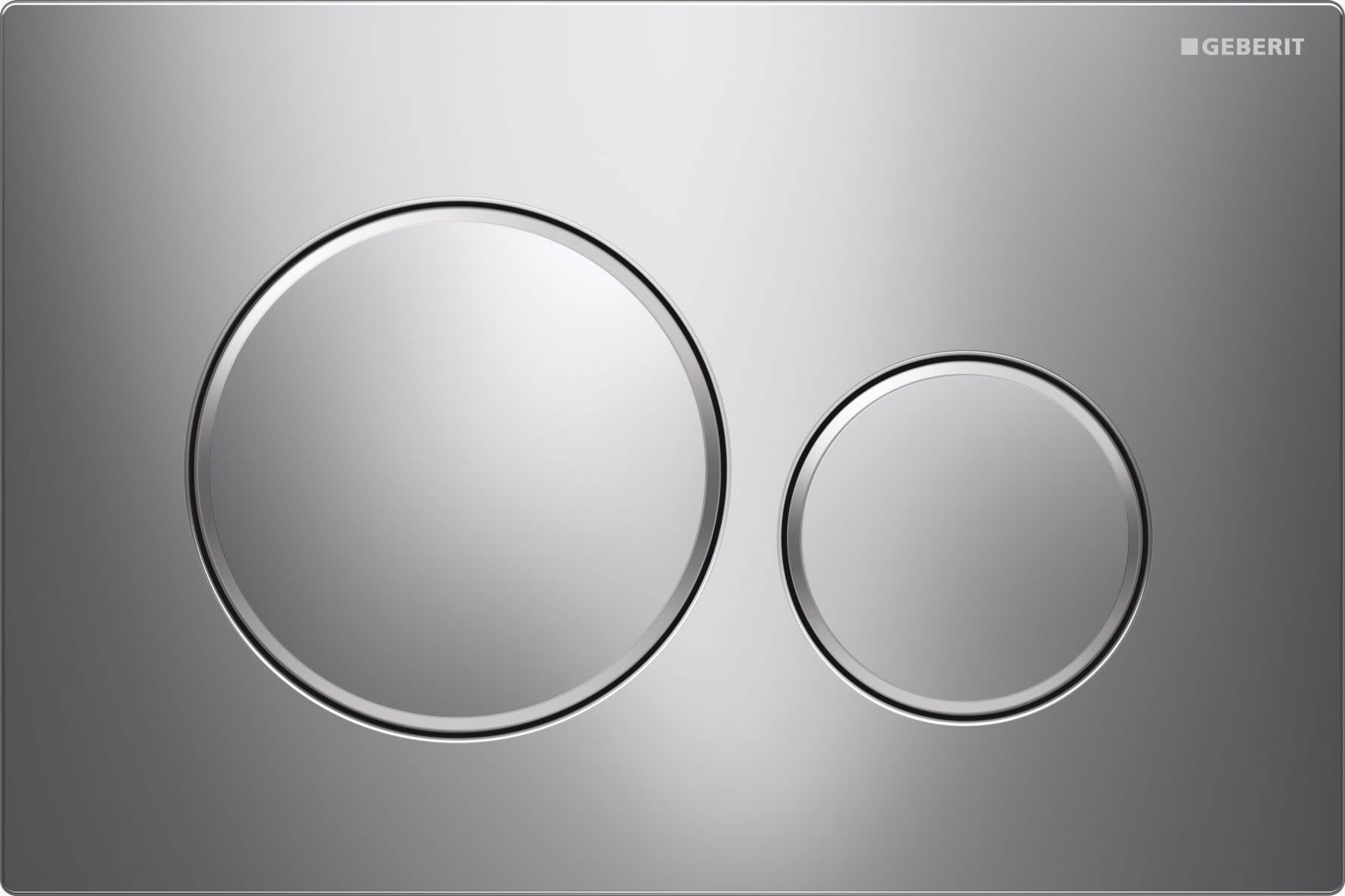 Geberit Sigma20 dubbelspolplatta för WC, förkromad rund design 245x164mm