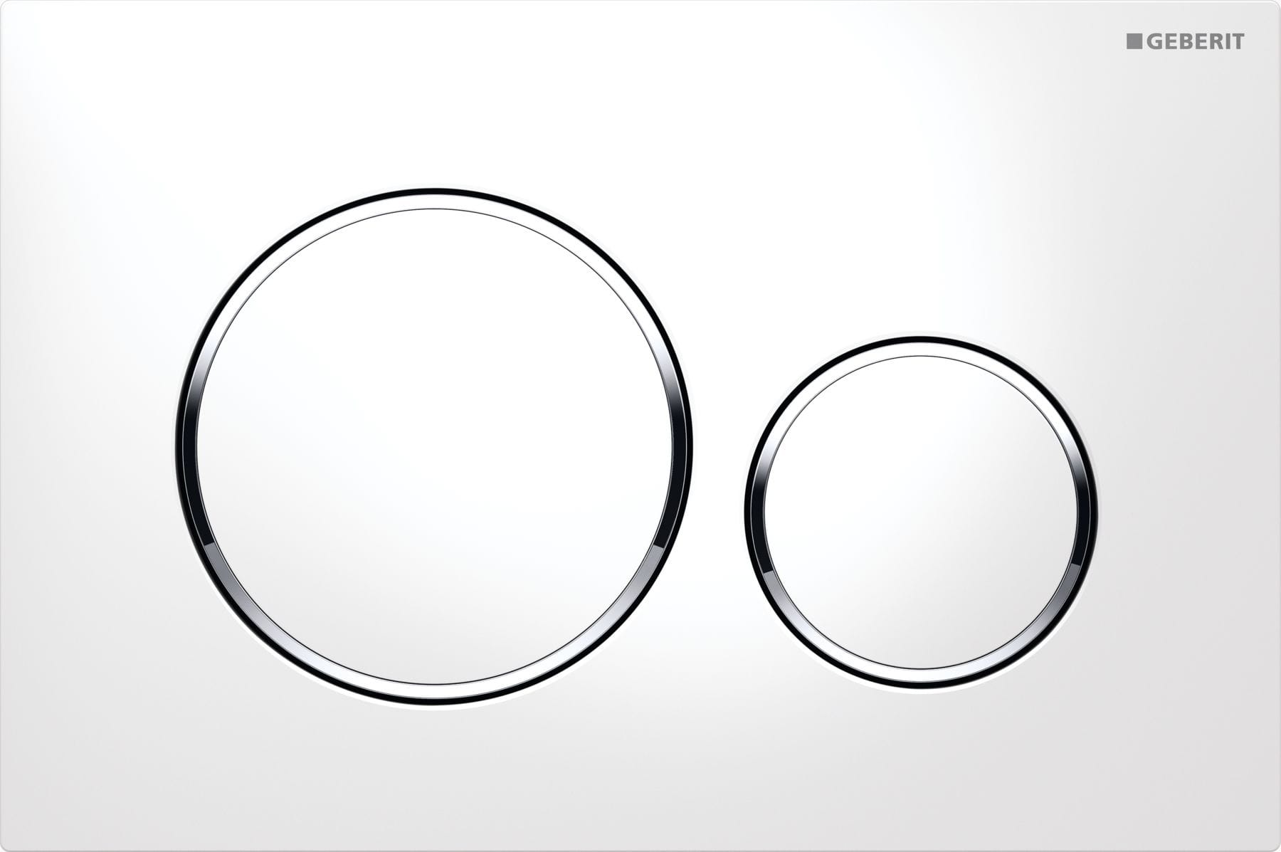 Geberit Sigma20 Round dubbeltryckplatta vit/krom för WC-spolning