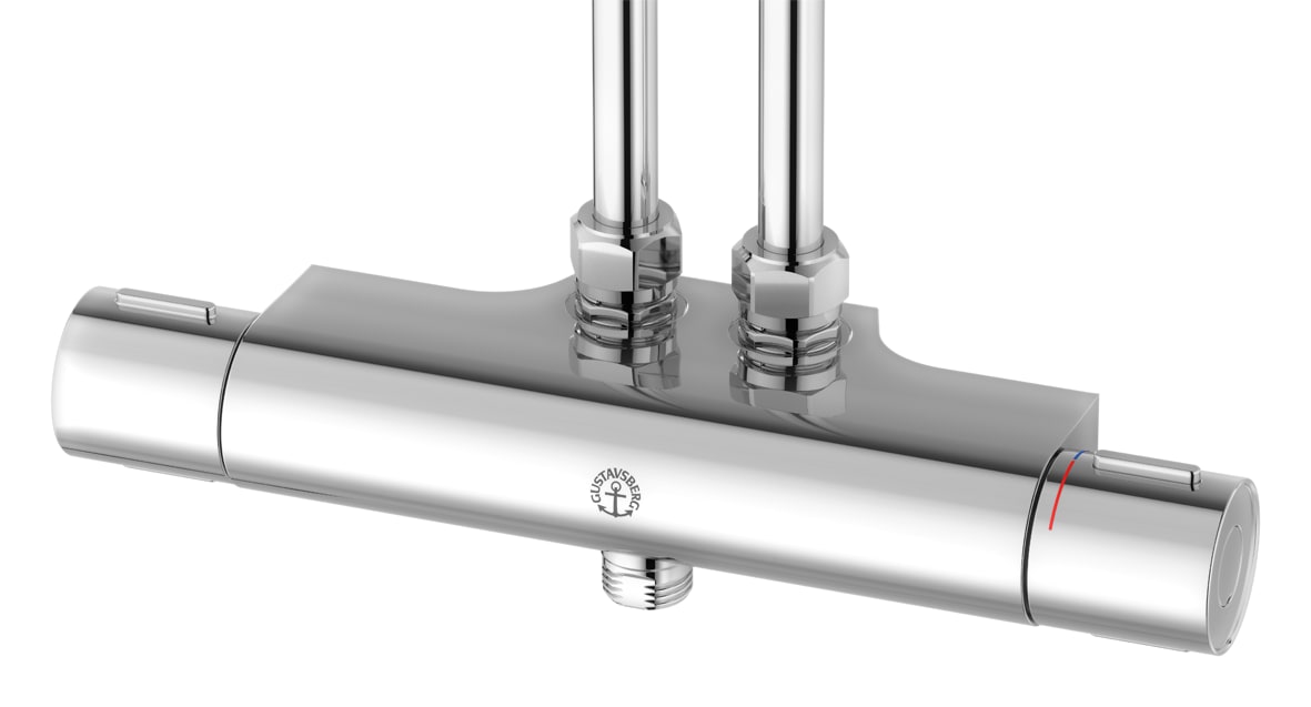 Gustavsberg Nautic Duschblandare Termostat c/c 40mm Krom med Skyddsfunktioner