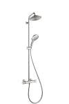 Hansgrohe Raindance takdusch — framifrån med termostatblandare krom