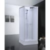 Alterna Basic Duschkabin 90 cm med dörr, vit/frostad, säkerhetsglas