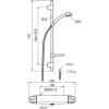FM Mattsson 9000E II Duschpaket 160 CC - Krom, Justerbar - RSK 8377378 – sidovy