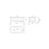 Halvfrontsstativ 6414 — Pulverlackerad aluminium, sidovy
