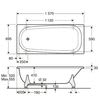 Ifö badkar BK-PRO16 måttskiss 1600mm vit emaljering