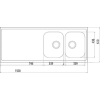 INTRA Atlantic H15H-610 rostfri diskbänk 1500x610x30 mm med kranhål