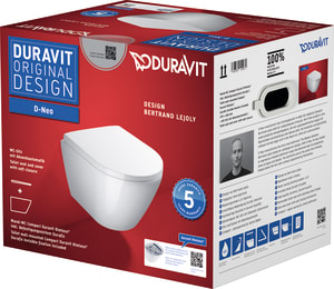 Duravit D-Neo Compact Rimless WC-skål med mjukstängande sits, vit