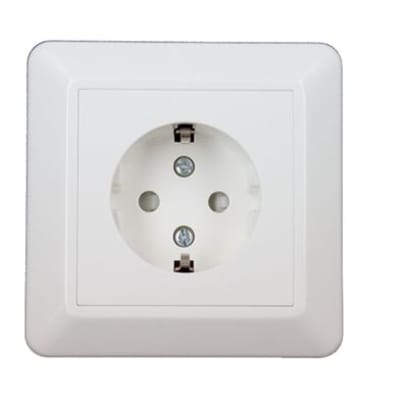 CARAT Vägguttag Elko 1-väg 60mm Jord - Petskyddad Anslutningar - 332436