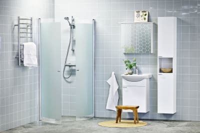 Alterna Picto Duschhörna 90x90 cm Aluminium Frostat Glas - RSK 7329531