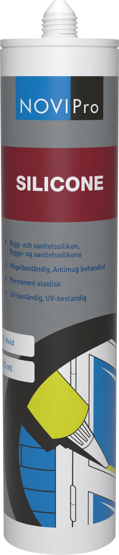 NOVIPro Bygg- och Sanitetsilikon 310ml Vit Fogmassa - RSK 3839244