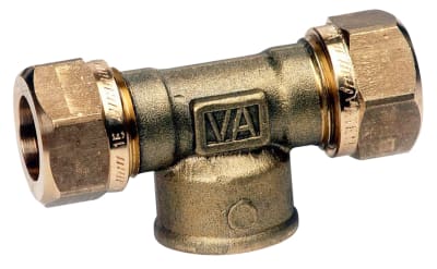 System Vatette T-Koppling Mässing 15mm x R15 - För Koppar/PEX - RSK 1944966