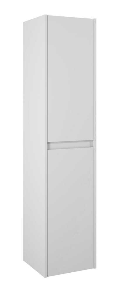 Alterna Luxor Högskåp Ljusgrå Matt med Vändbar Dörr och Glas-hyllor 350x1550x350mm