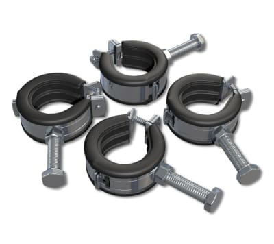 Rörklammer svart/elförzinkad för LK skåpstativ - 4-pack