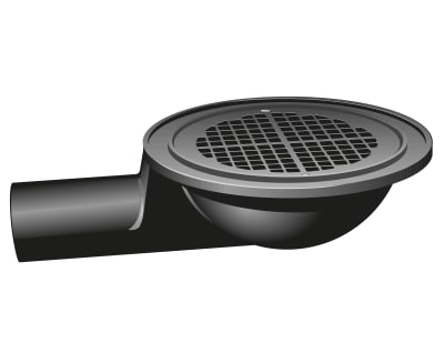 Spygatt med sidoutlopp och sil 225xDE83, Gjutjärn, Gustavsberg Rörsystem