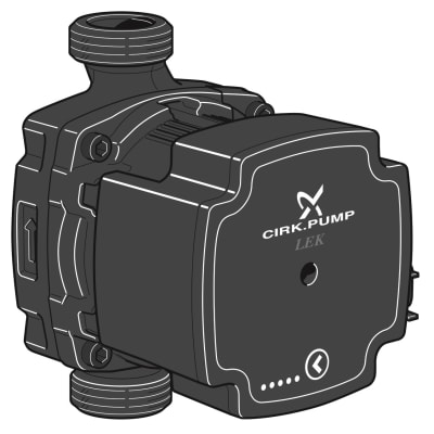 Cirkulationspump Grundfos Flex AS 25-70-130, 230V, G40, 10bar, svart/grå