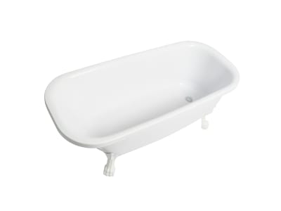 Alterna Leone Badkar 1500 Vit Komplett Set med vita tassar och Popup-ventil