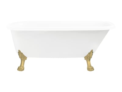 Alterna Leone Badkar 1600 Vitt Komplett set med vita tassar och Popup-ventil