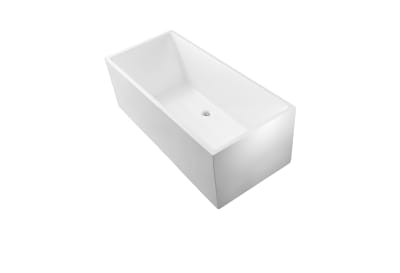 Alterna Badkar Piazza 1700 Vit - Rektangulärt Fristående Badkar med Pop-Up Ventil