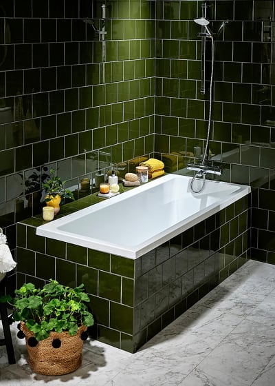 Alterna Picto 1600 Badkar för Inbyggnad med Ben och Bottenventil