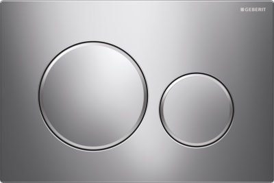 Geberit Sigma20 dubbelspolplatta för WC, förkromad rund design 245x164mm