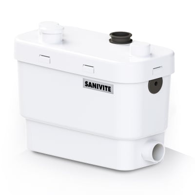SANIFLO SANIVITE + BDT-pump för gråvatten - 400W, 4 inloppsanslutningar, vit