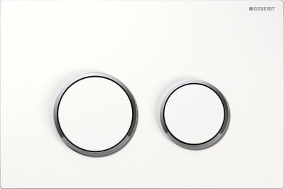 Geberit Omega20 Vit Tryckplatta för Dubbelspolning, Rund Design